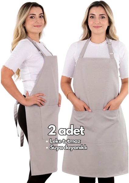 2 Adet Simple Ayarlanabilir Askılı Mutfak Önlüğü