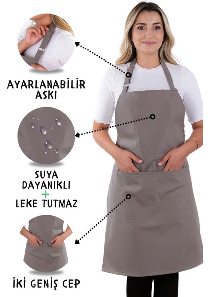 10 Adet Simple Ayarlanabilir Askılı Mutfak Önlüğü