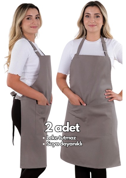 2 Adet Simple Ayarlanabilir Askılı Mutfak Önlüğü