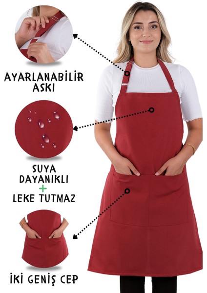 2 Adet Simple Ayarlanabilir Askılı Mutfak Önlüğü