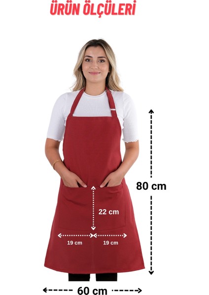 2 Adet Simple Ayarlanabilir Askılı Mutfak Önlüğü