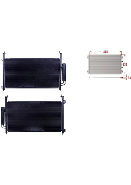 Klima Radyatörü 640X332X16 – 80110SMGE01 Wisco – Honda Cıvıc Hb 1.4 1.8 05 ve Sonrası Uyumlu