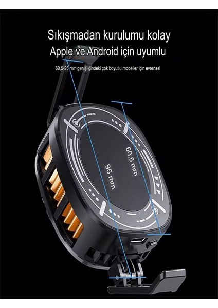 Cx6 Sıcaklık Göstergeli Güçlü Manyetik Cep Telefonu Soğutma Fanı Radyatör Soğutucu Pubg fırsatları