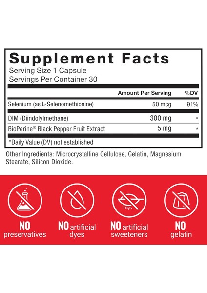 Force Factor, Fundamentals Dım+Selenium Diindolylmethane Estrogenn Men 30 Vegetable Capsules