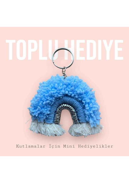 Gökkuşağı Anahtarlık 10 Adet Makrome Toplu Siparişe Uygun Kına Nişan Doğum Günü Özel Gün Hediyeliği