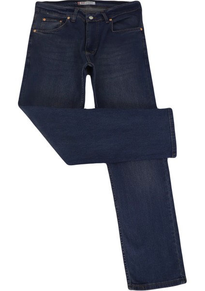 Fistan Store Erkek Koyu Mavi Yüksek Bel Rahat Kesim Boru Paça Büyük Beden Jean Pantolon fiyatları