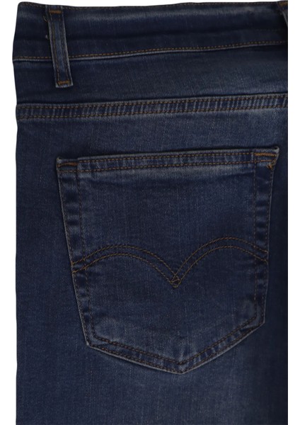 Fistan Store Erkek Koyu Mavi Yüksek Bel Rahat Kesim Boru Paça Büyük Beden Jean Pantolon indirimleri