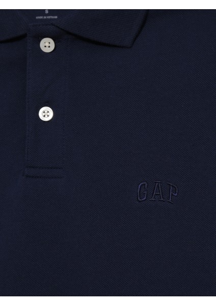 Erkek Lacivert Gap Logo Piqué Polo Yaka T-Shirt