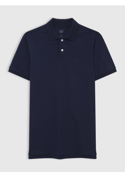 Erkek Lacivert Gap Logo Piqué Polo Yaka T-Shirt