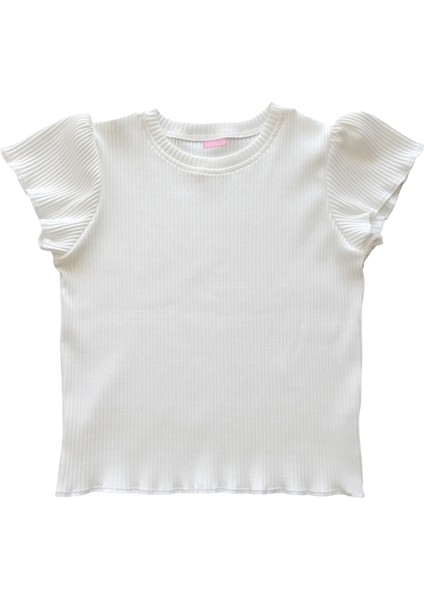 Kız Çocuk Etekli Takım, Pamuklu Çiçekli Etek, Pamuklu Fitilli Ekru T-Shirt indirimleri