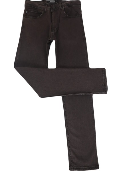 Fistan Store Erkek Kahverengi Yüksek Bel Rahat Kesim Boru Paça Büyük Beden Jean Pantolon fiyatları