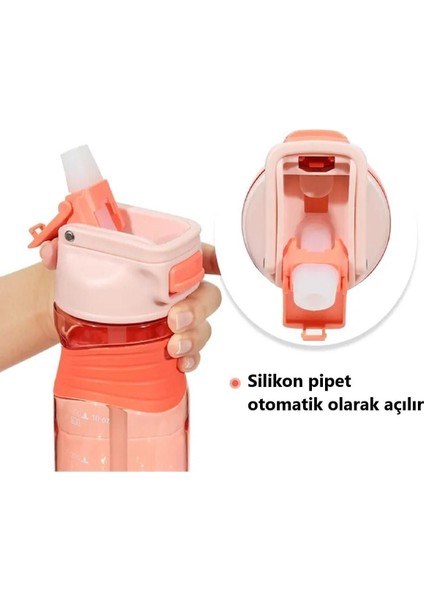 450ML Pipetli Tritan Su Matarası Sarı-Mavi-Turuncu VGN030 indirimleri