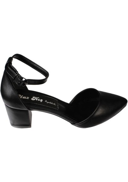 Yazkış Kadın Siyah Cilt Büyük Numara 41-42 Önü Kapalı Yanları Açık Bilekten Bağlamalı 5cm Kalın Topu fiyatları