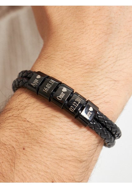 Kişiye Özel Deri Bileklik Isim Yazılı Bileklik Çift Bilekliği Sevgiliye Hediye