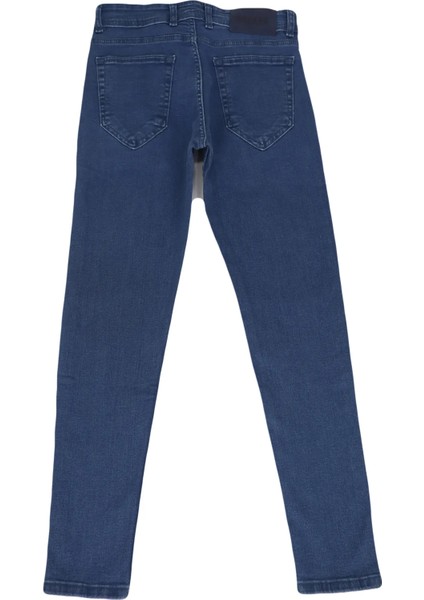 Fistan Store Erkek Mavi Normal Bel Dar Kesim Dar Paça Jean Pantolon