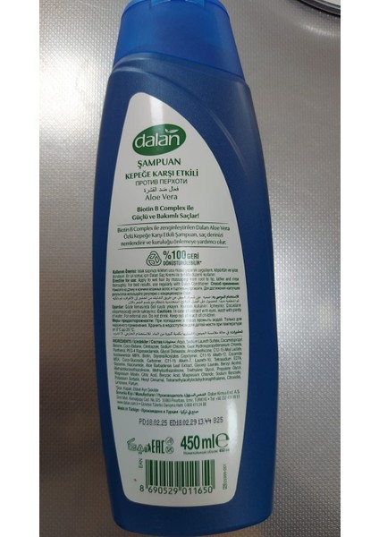Şampuan Aloe Vera Özlü 450 ml x 6 Adet