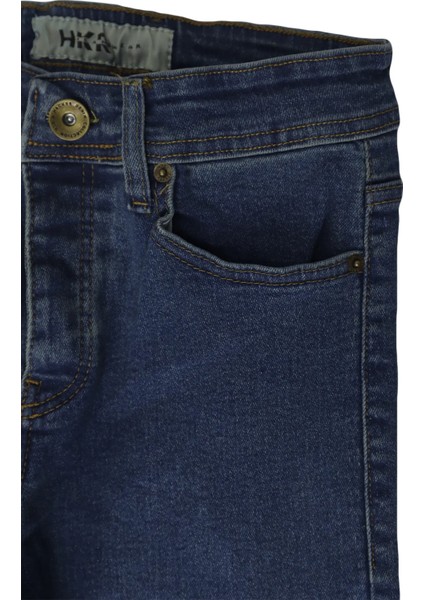 Fistan Store Erkek Lacivert Normal Bel Dar Kesim Dar Paça Jean Pantolon