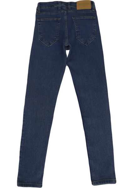Fistan Store Erkek Lacivert Normal Bel Dar Kesim Dar Paça Jean Pantolon