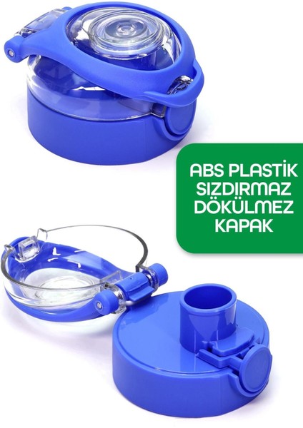 Su Matarası Tritan Geniş Ağız Su Şişesi Gradyan Spor Matarası Suluğu Bpasız 500 ml Mavi 0109 indirimleri