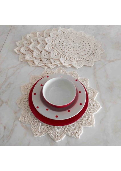 El Örgüsü 6 Kişilik Polyester Makrome Supla