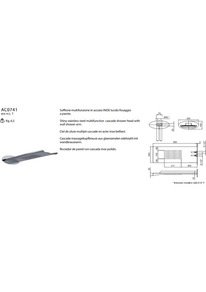 Italyan Webert-Aria Parlak Paslanmaz Çelik Çok Fonksiyonlu Duş Başlığı modelleri