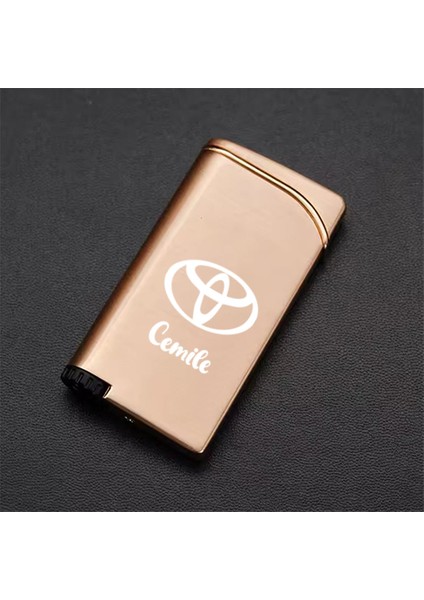 Kişiye Özel Isimli Tek Torch Metal Araç Araba Logo Baskılı Zarif Gazlı Çakmak