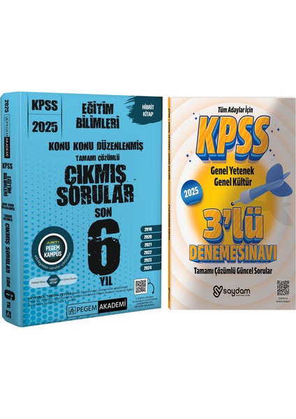 2025 Kpss Eğitim Bilimleri Konu Konu Düzenlenmiş Çözümlü Çıkmış Sorular Son 6 Yıl-Çözümlü 3 Deneme