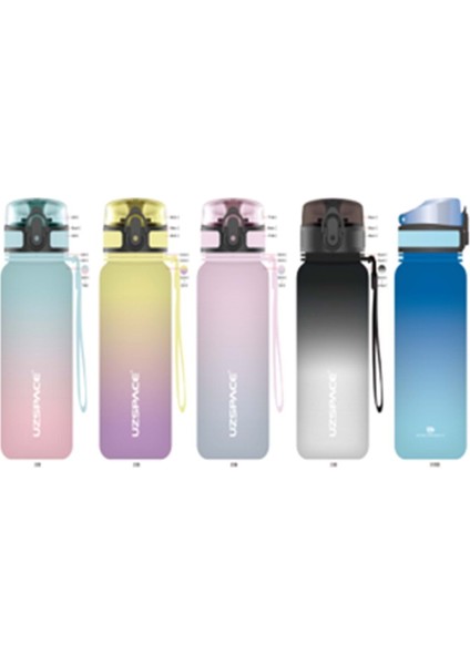 650 ml Gradient Renk Softtouch Tritan Su Matarası Pink Grey