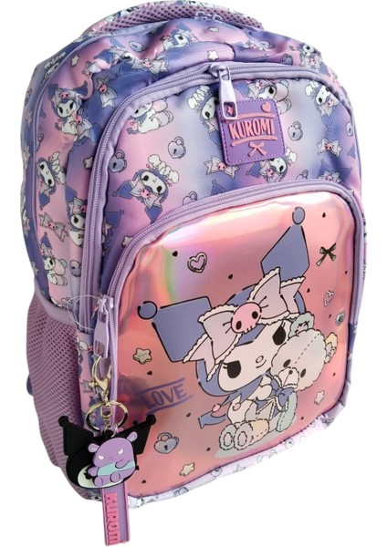 Orijinal Lisanslı Kuromi Mor 3 Gözlü Okul Sırt Çantası 3173