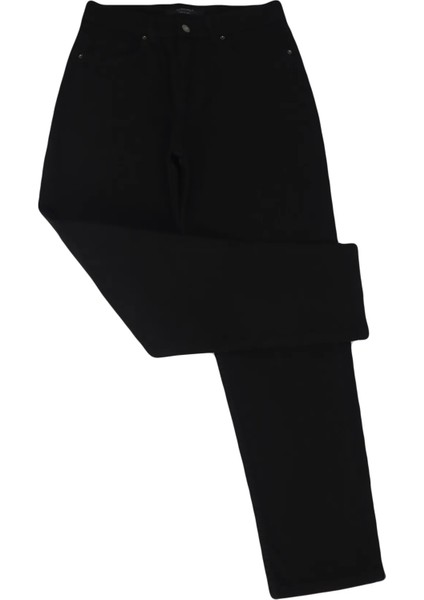 Hacker Fistan Store Kadın Siyah Yüksek Bel Rahat Kesim Boru Paça Boyfriend Jean Pantolon fiyatları