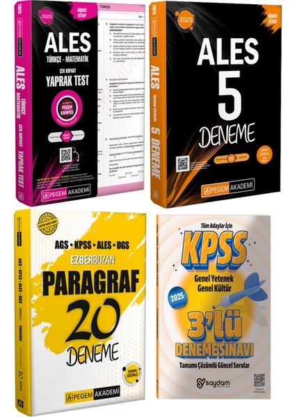 2025 Ales Çek Kopart Yaprak Test-Tamamı Çözümlü 5 Deneme-Paragraf 20 Deneme-3 Deneme