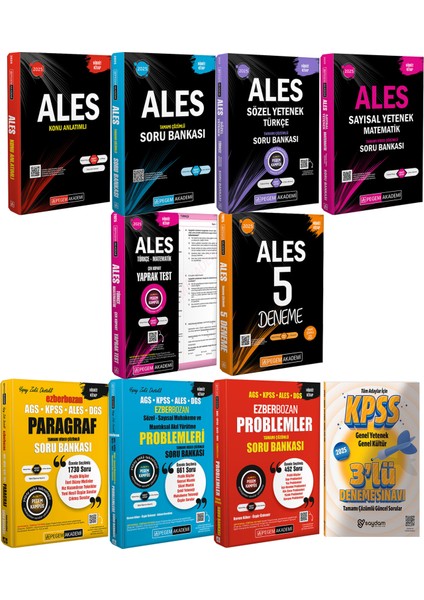 2025 Ales Konu Anlatımı-Soru Bankası-Sözel-Sayısal Yetenek-5 Deneme-Yaprak Test-Paragraf-Problemler