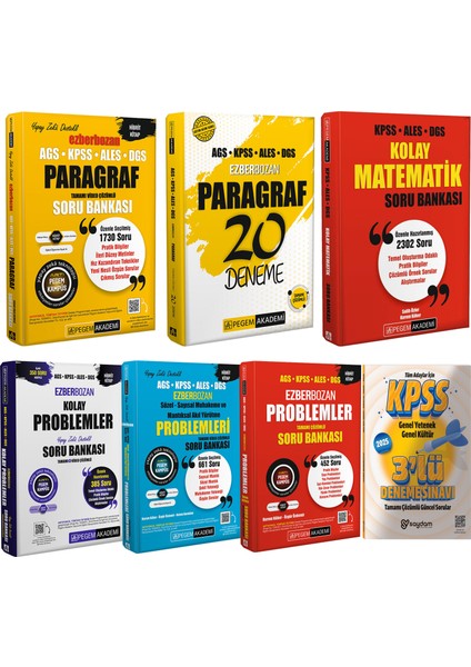 Kpss Ales Dgs Ezberbozan Problemler-Akıl Yürütme-Kolay Matematik-Paragraf-3 Deneme