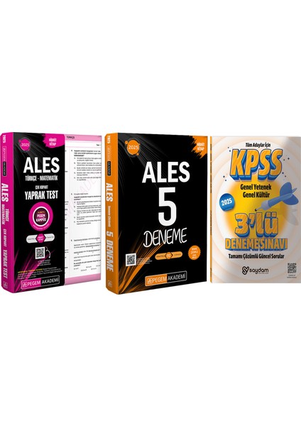 2025 Ales Çek Kopart Yaprak Test-Tamamı Çözümlü 5 Deneme-Çözümlü 3 Deneme Hediye