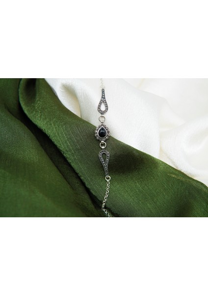 Kadın 925 Ayar Gümüş Oltutaşı Damla Bileklik fırsatları