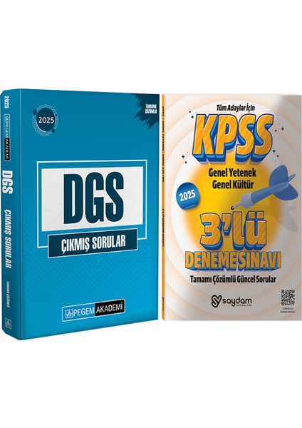 2025 Dgs Tamamı Çözümlü Çıkmış SORULAR(200 SAYFA,540 Soru)-Çözümlü 3 Deneme Hediye