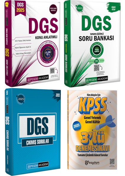 2025 Dgs Konu Anlatımı-Çözümlü Soru Bankası-Çözümlü Çıkmış Sorular-Çözümlü 3 Deneme Hediye