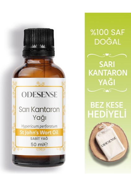 Sarı Kantaron Yağı 50 ml %100 Doğal ve Saf Cilt ve Saç Bakım Yağı Bez Kese Hediyeli