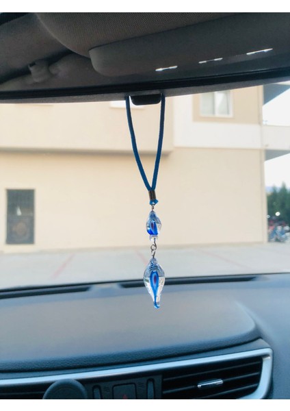 2 Adet Cam Damla Araba Ayna Süsü Araba Nazarlık Nazar Koruması, Yeni Araba Hediyesi