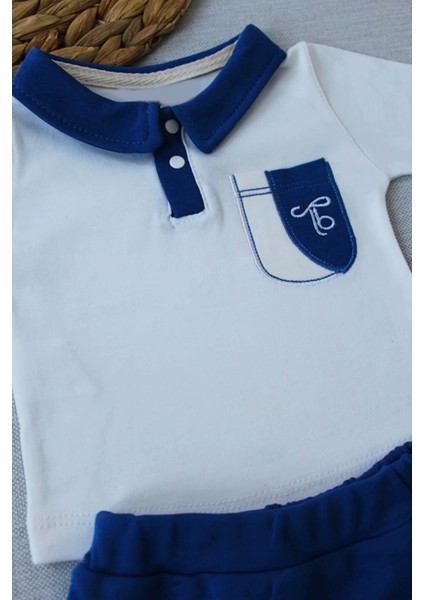 3-6 6-9 9-12 Ay Efendi Nakışlı Cep Şapkalı Uzun Kollu Sweat 3lü Erkek Bebek Takımı Indigo fiyatları