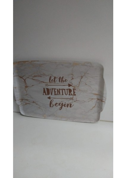 Gold Marbel Küçük Kaydırmaz Tepsi Let The Adventure Begin 1 Adet