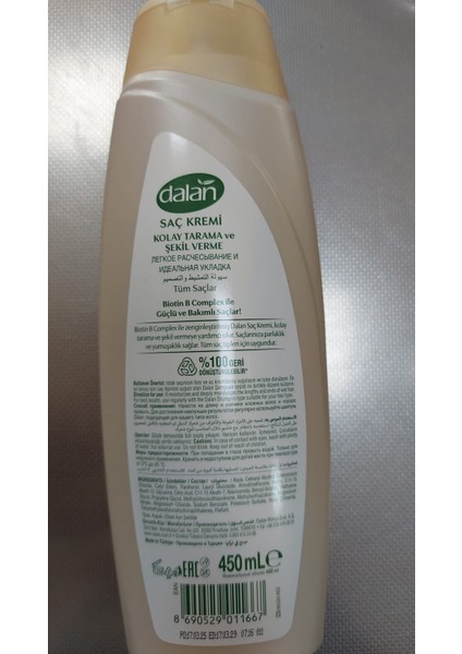 Saç Kremi Kolay Tarama ve Şekil Verme 450 ml x 6 Adet
