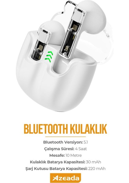 Bluetooth Kablosuz Kulaklık PD-BT119 - Ios ve Android Uyumlu-Beyaz