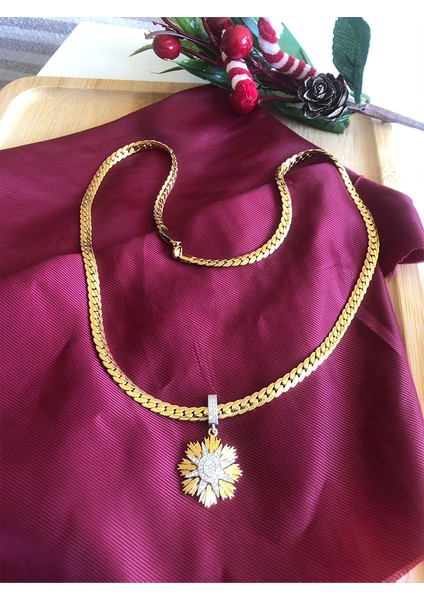 Zirkon Taşlı Yıldız Charmlı Paslanmaz Gold Kalın Italyan Zinciri Kadın Kolye fırsatları