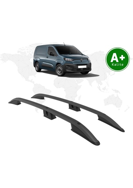 Citroen Berlingo Panelvan Tavan Çıtası Uzun Şasi 2024 Model ve Sonrası Siyah