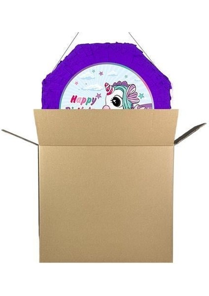 Unicorn Deniz Atı Pinyata 42 cm + Sopası Doğum Günü Eğlencesi -Parti Oyunu