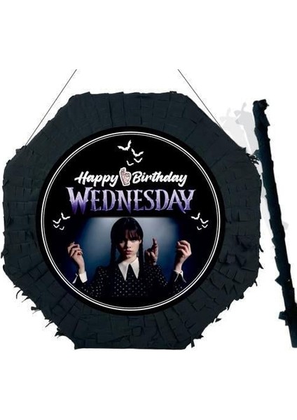 Wednesday Pinyata 42cm + Sopası Doğum Günü Eğlencesi Pinyata Patlatma Partisi