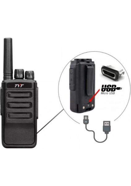 TC-666E Pmr 446 El Telsizi | Mikro USB Bataryalı