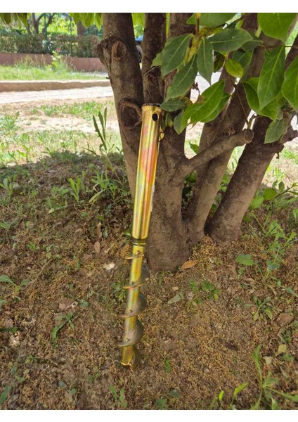 Plaj & Bahçe 40+4 cm Metal Şemsiye Kazığı Sarı 44 cm