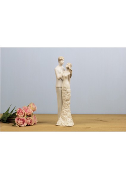 Biblo Porselen Aşık Çift Biblosu 25,5cm Dekoratif Süs Eşya Tozu Alınabilir 1 Adet